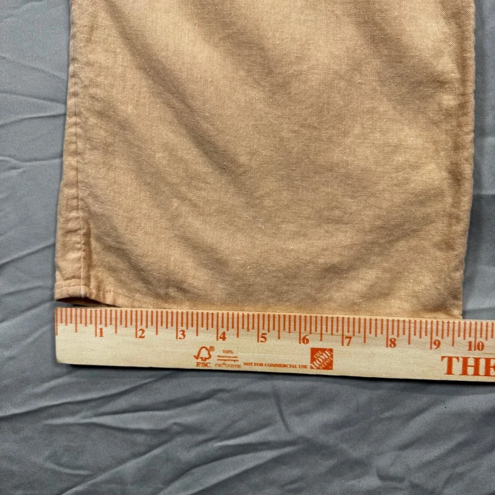 Wilfred Free Tan Linen Elastic Waist Drawstring Pants Women's M Boho Comfort